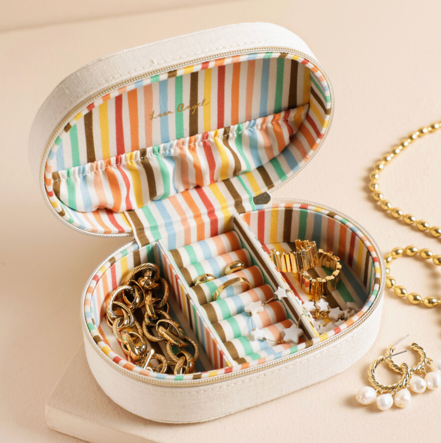 Embroided Travel Jewellery Case Ciao Bella