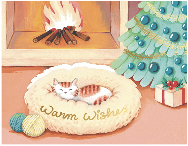 Cat Warm Wishes - Greeting Card