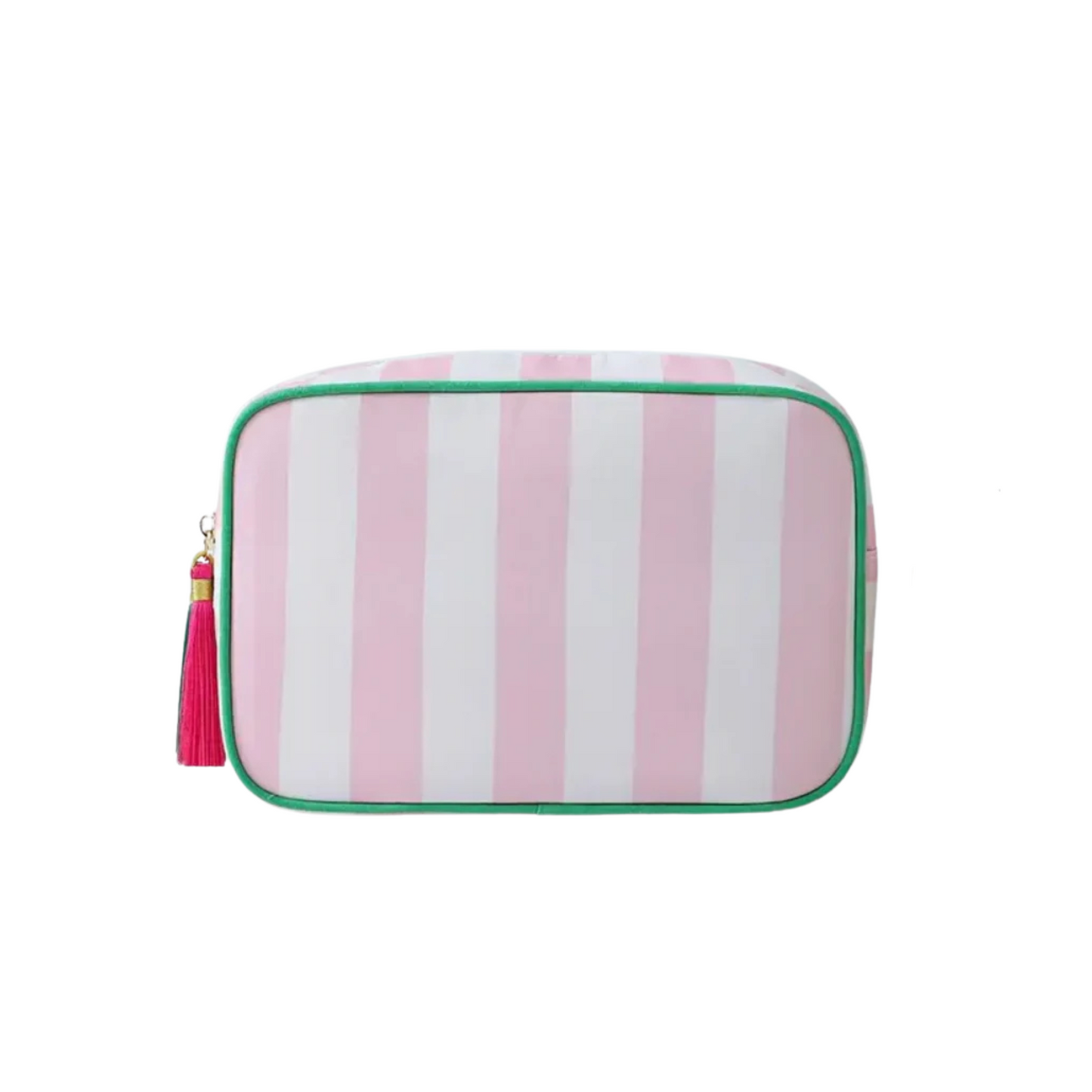 Stripe Makeup Bag - Pink - Green