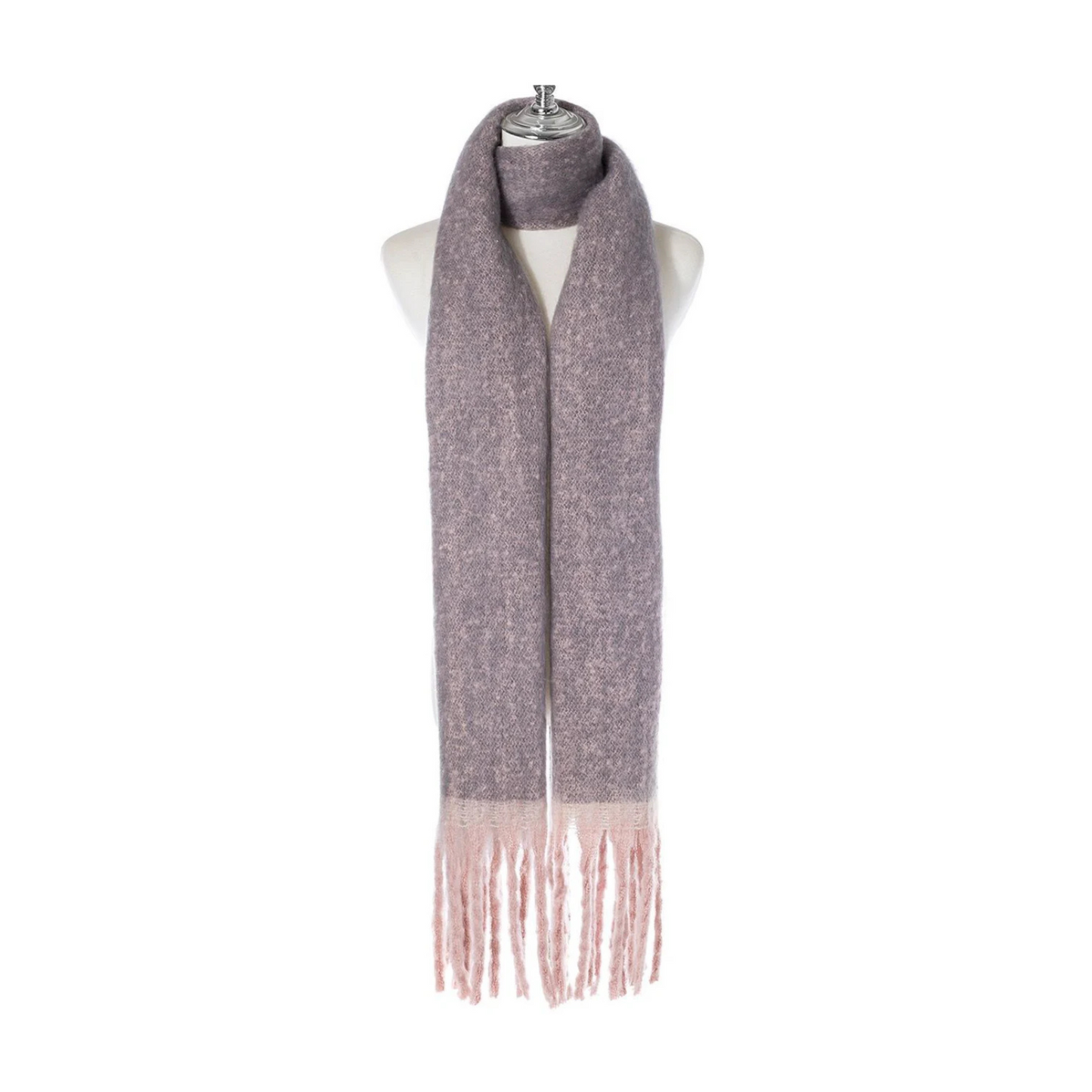 Grey & Soft Pink Scarf