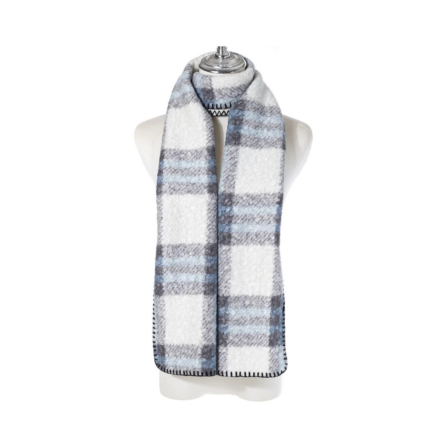 White, Blue & Grey Sherpa Scarf