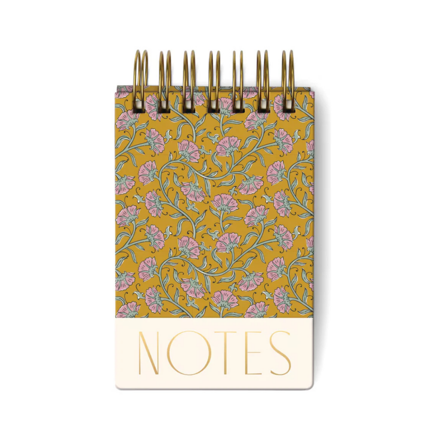 Twin Wire Chunky Notepad - Green Vintage Floral