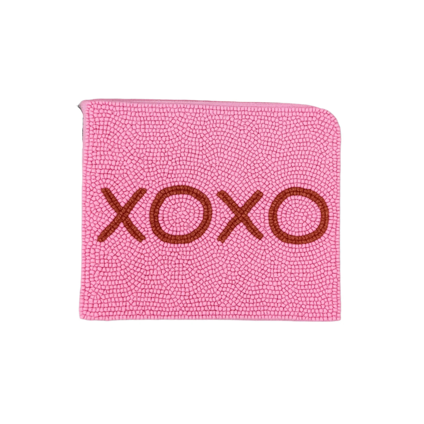 XOXO Pink Beaded Coin Purse