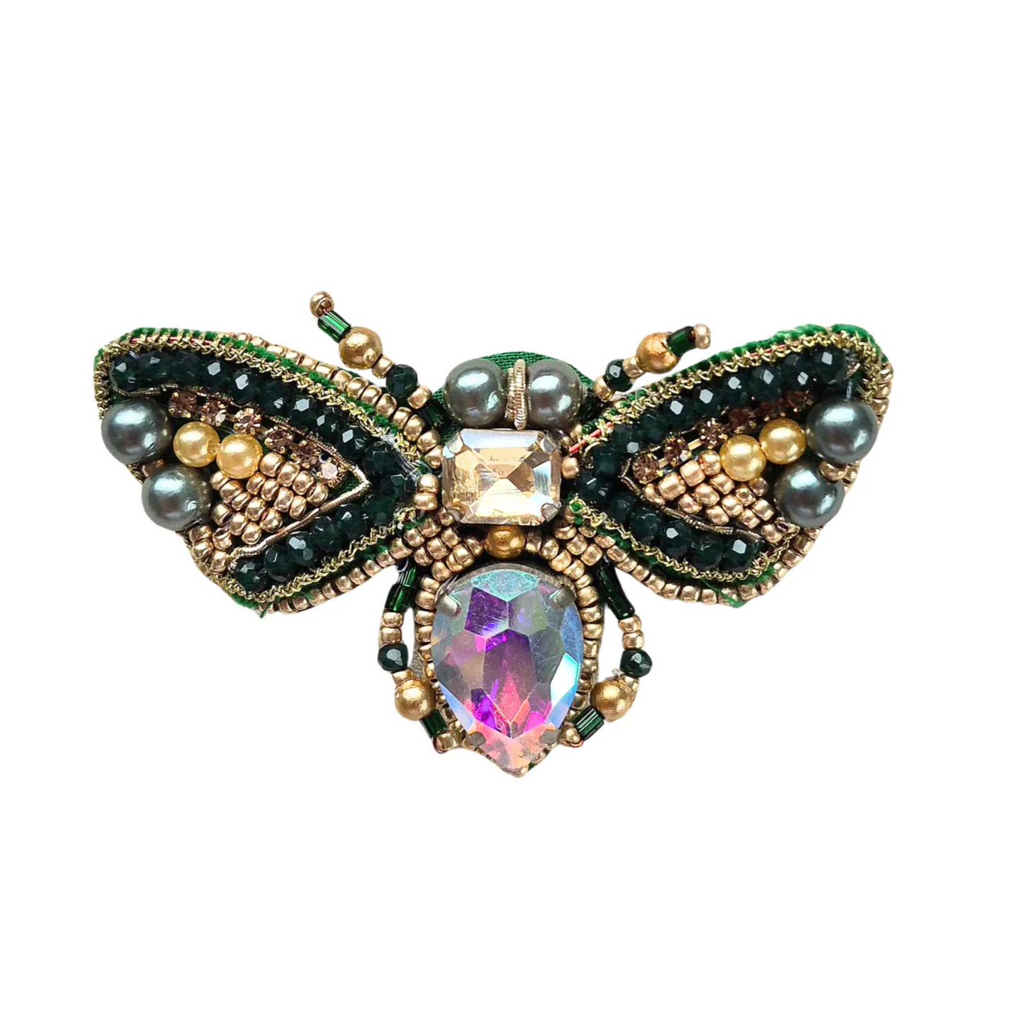 Green & Gold Bee Brooch