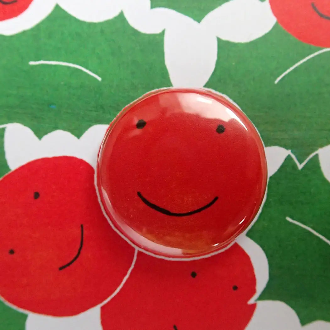Holly - Christmas Greeting Card with Badge