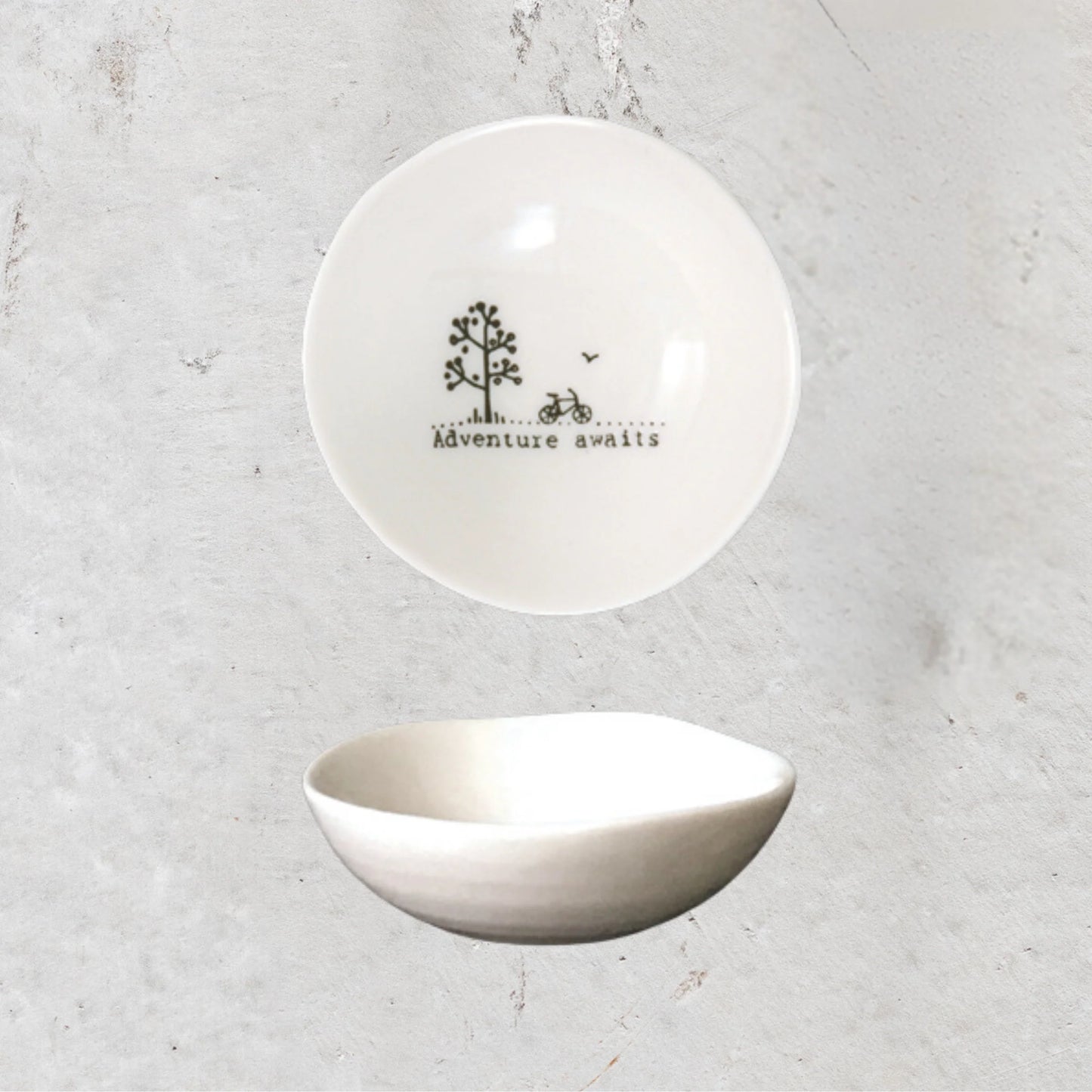 Wobbly Porcelain Bowl Small - Adventure Awaits