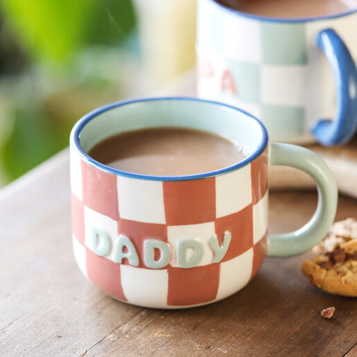 Ceramic Contrast Checkerboard Daddy Mug