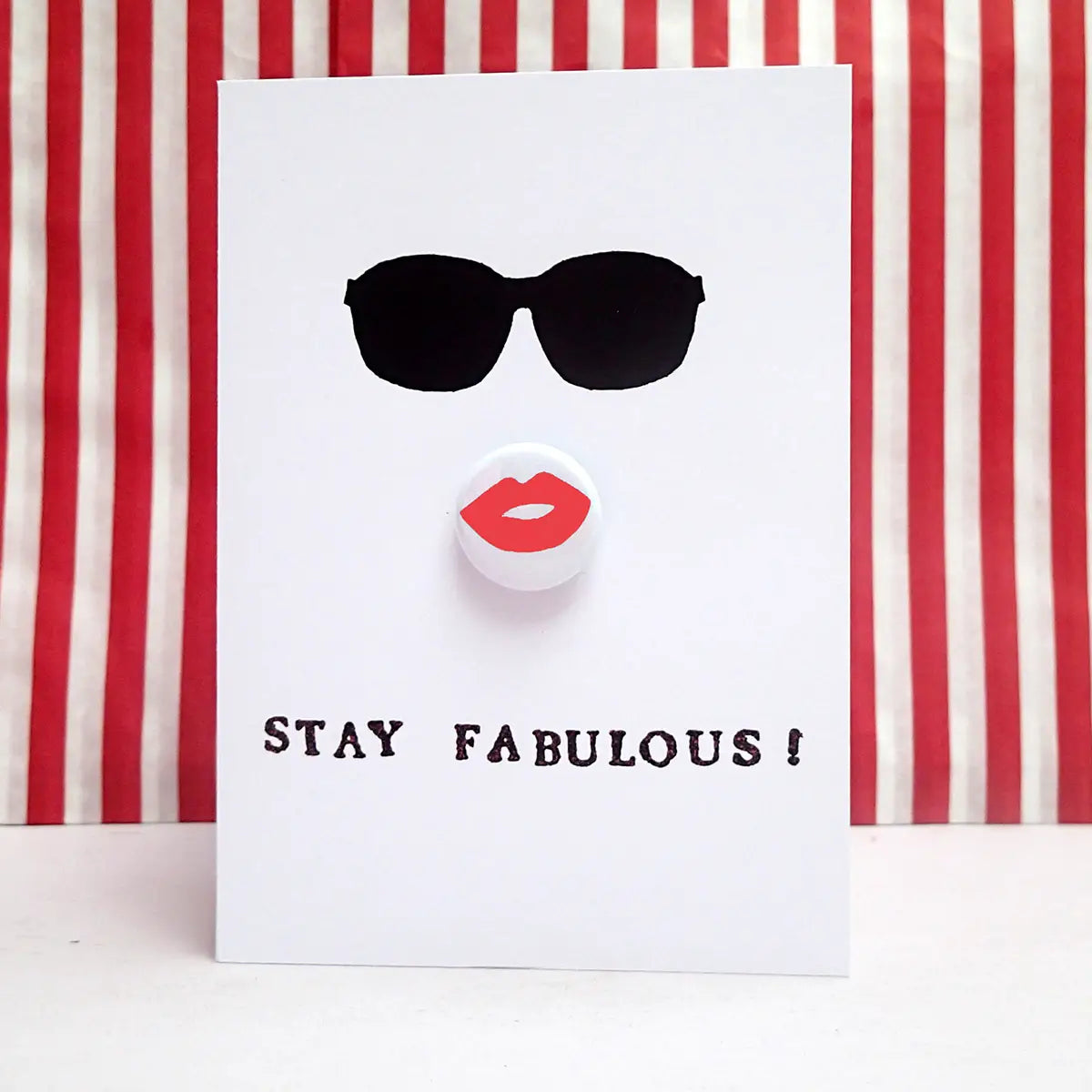 Fabulous Lips - Greeting Card with Badge