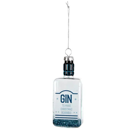 Gin Bottle Tree Orn Glass