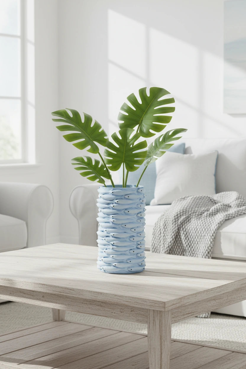 Sardine Resin Vase - Light blue