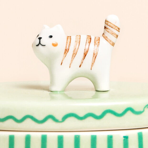 Cat Ceramic Trinket Pot