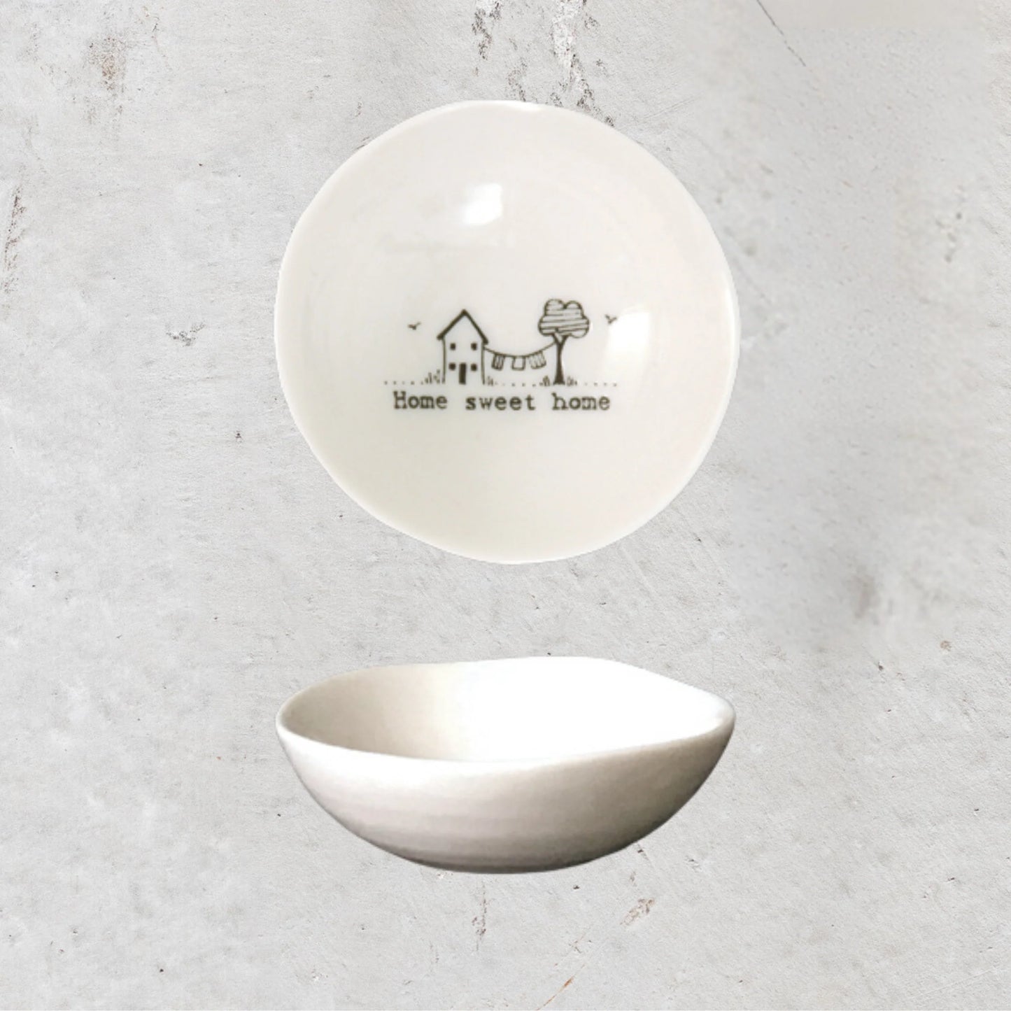 Wobbly Porcelain Bowl Small - Home Sweet Home