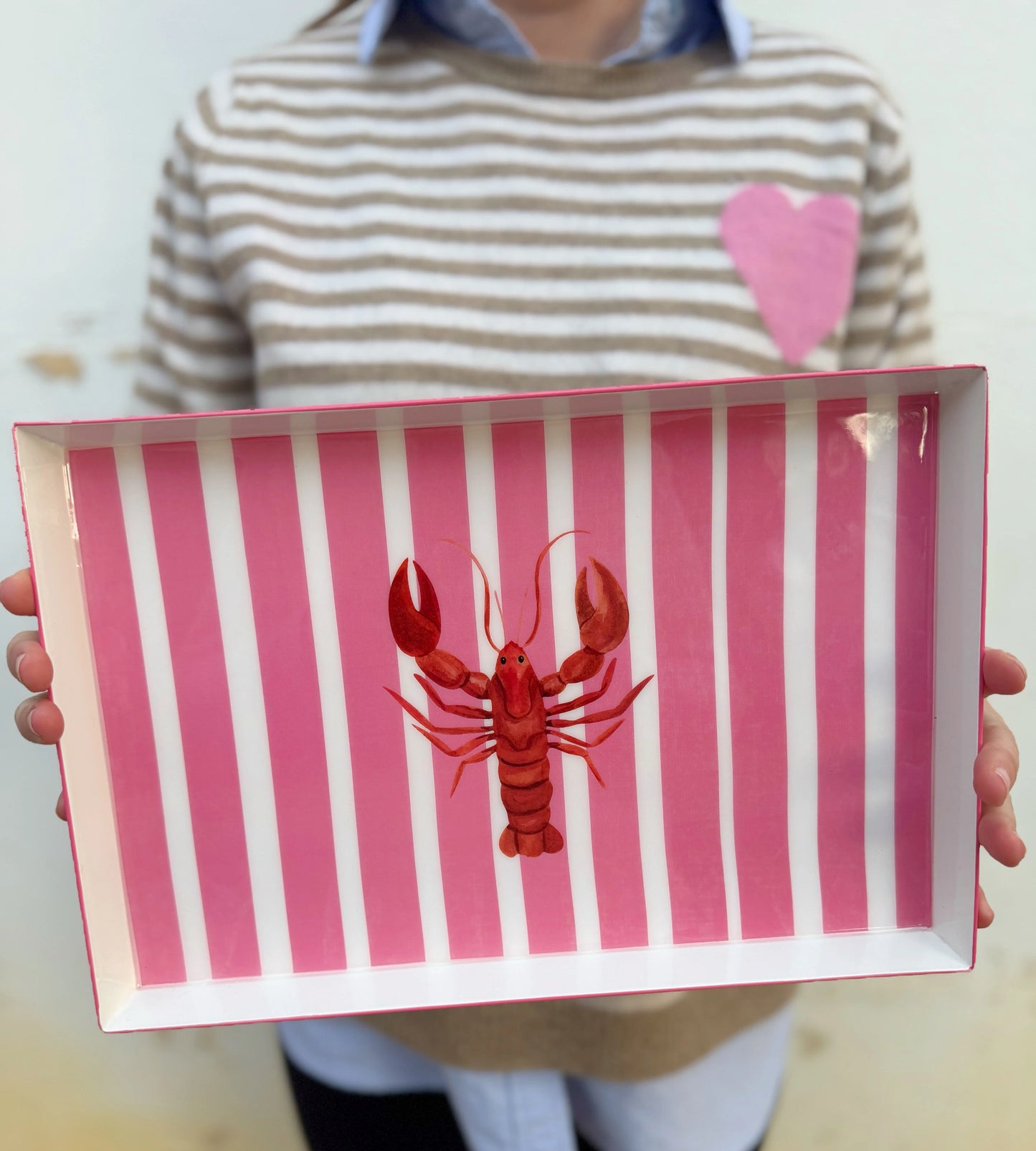 Pink Stripe Lobster Tray
