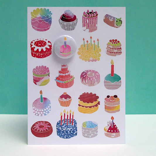 Cakes Pick N Mix - Greeting Card with Badge