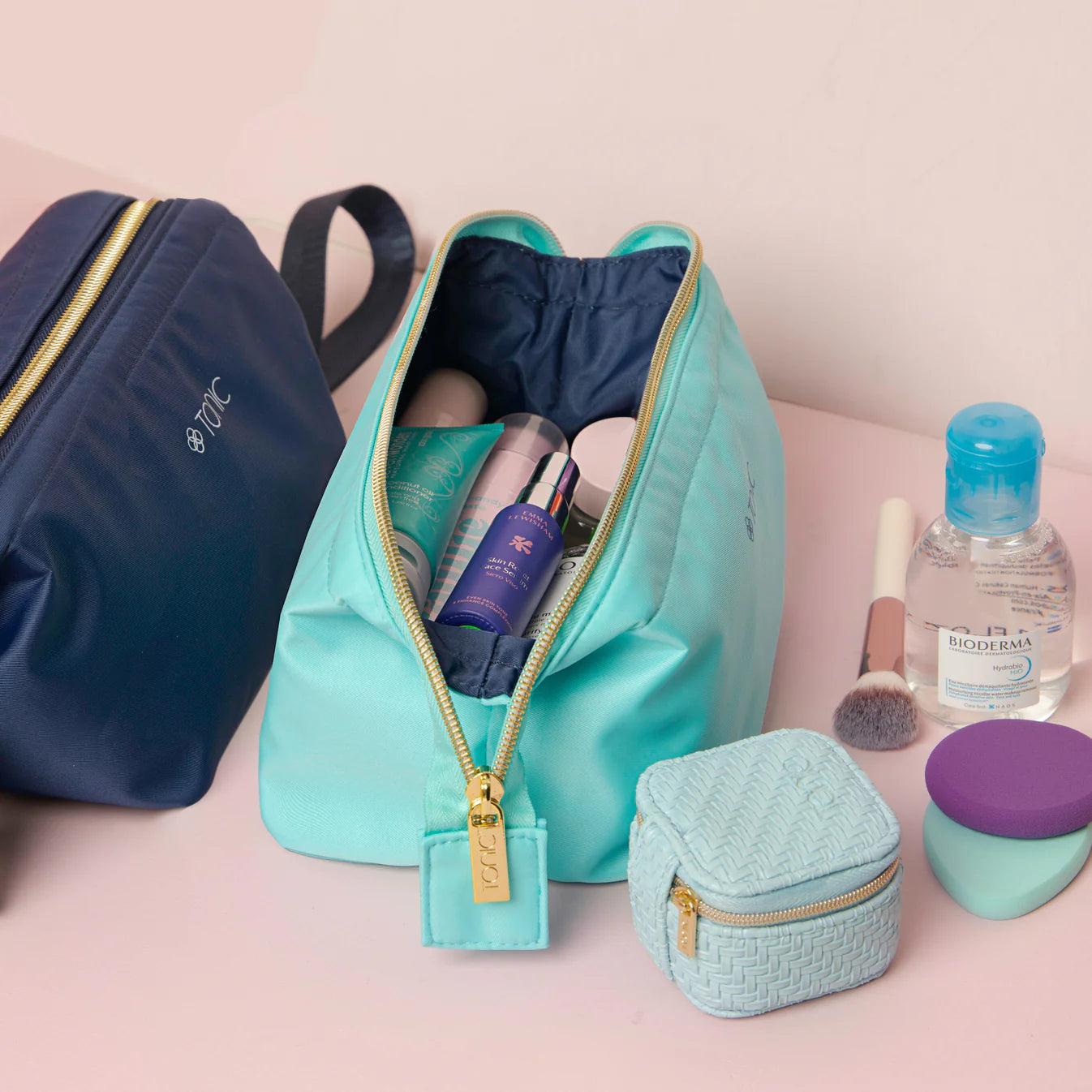 Medium Makeup Bag - Splash Aqua