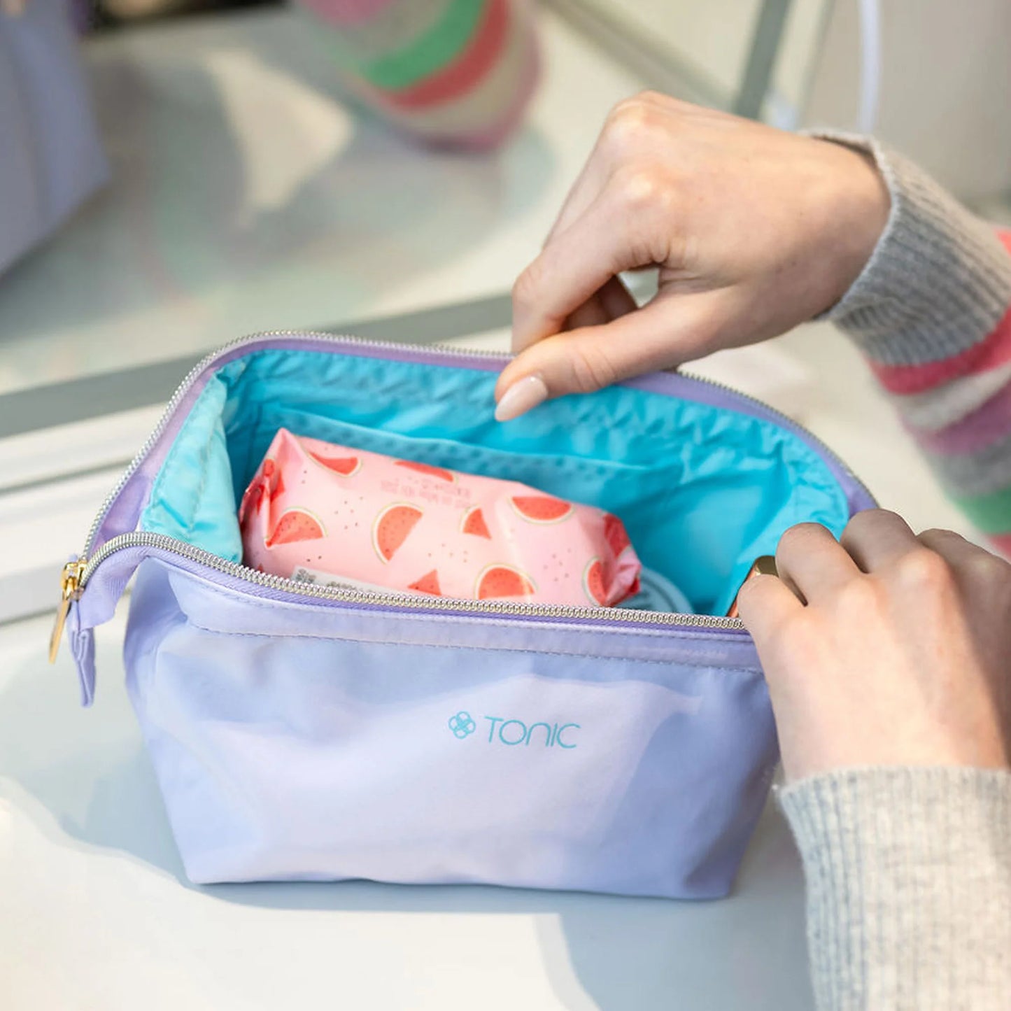 Large Makeup Bag - Lilac