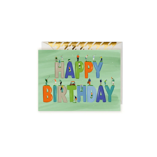 Happy Birthday Golfers Golf Greeting Card