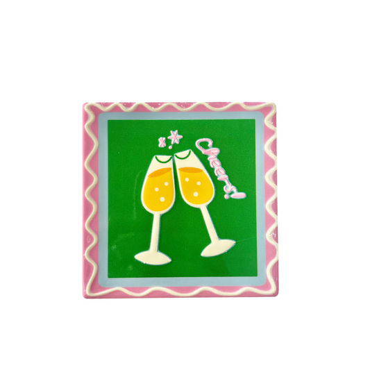 Cheers Cocktail Ceramic Coaster