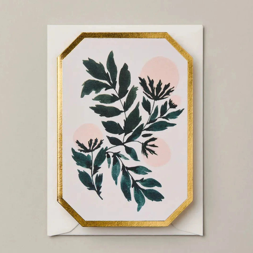 Peonies Botanical Mini Greeting Card