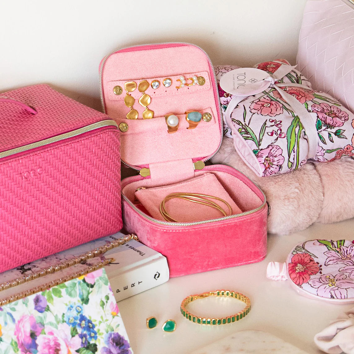 Jewellery Cube - Luxe Velvet Coral