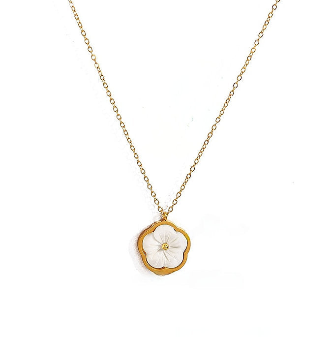 Gold & White Flower Necklace