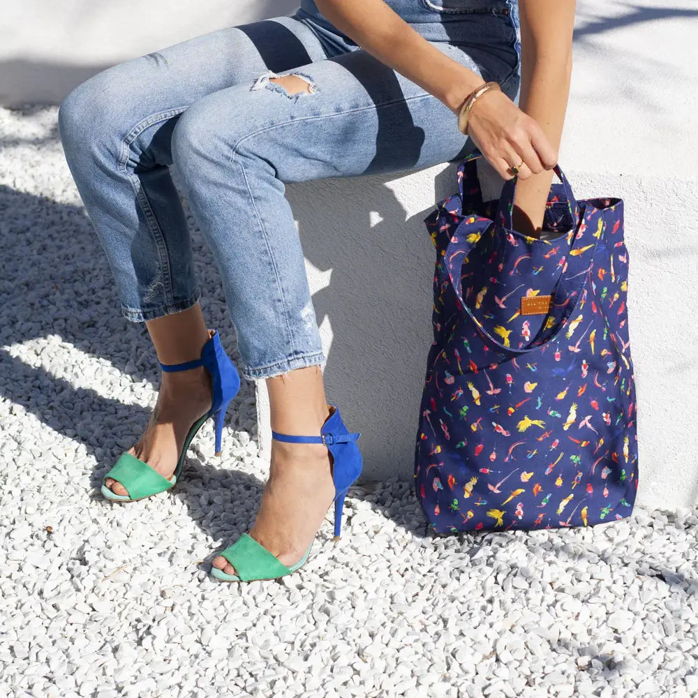 Neon Birds Tote Bag
