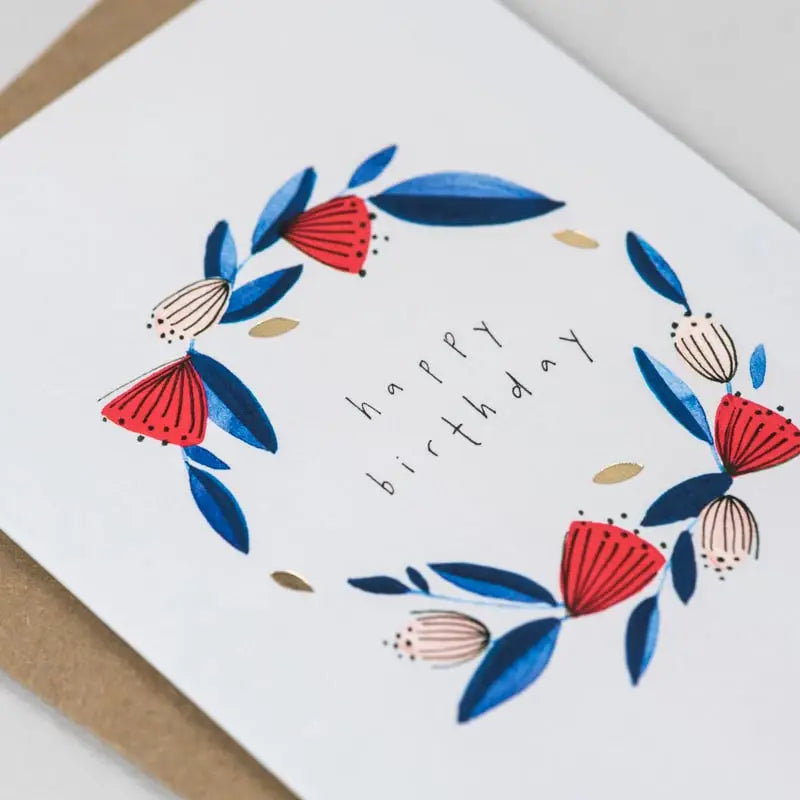 Happy Birthday Floral Greeting Card