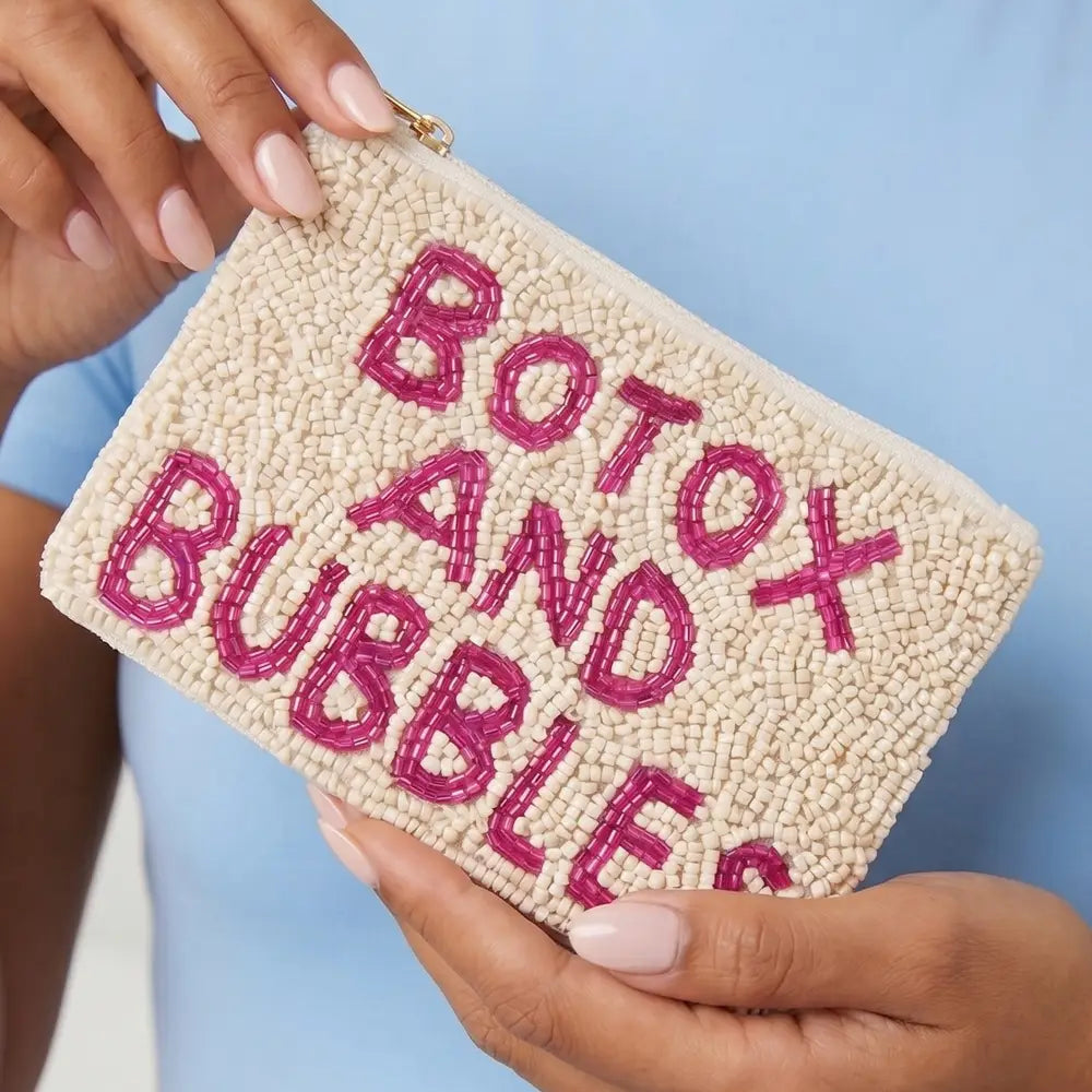 Botox and Bubbles Beaded Purse