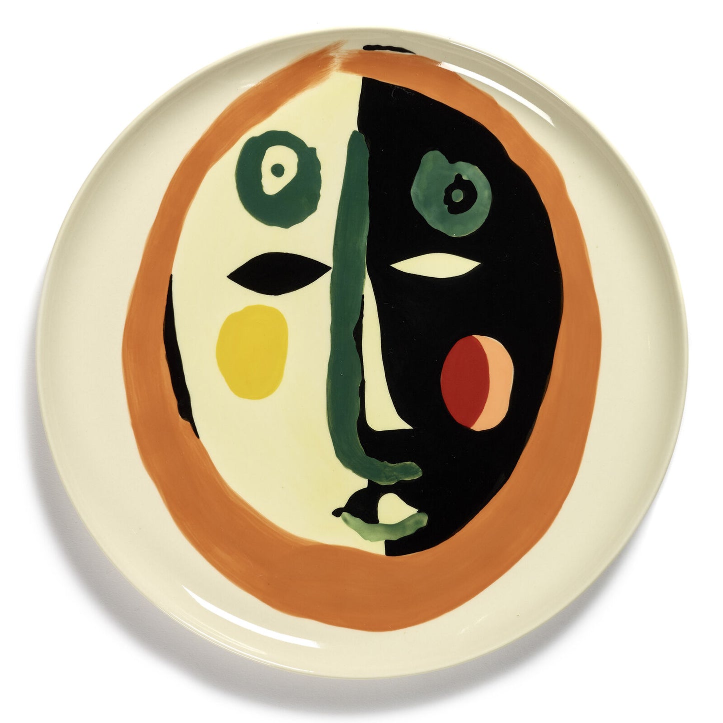 Ottolenghi Face Serving Plate - Cream & Terracotta