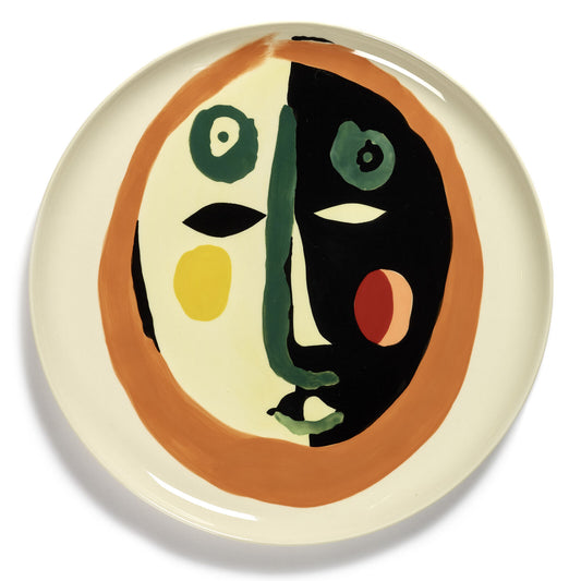 Ottolenghi Face Serving Plate - Cream & Terracotta