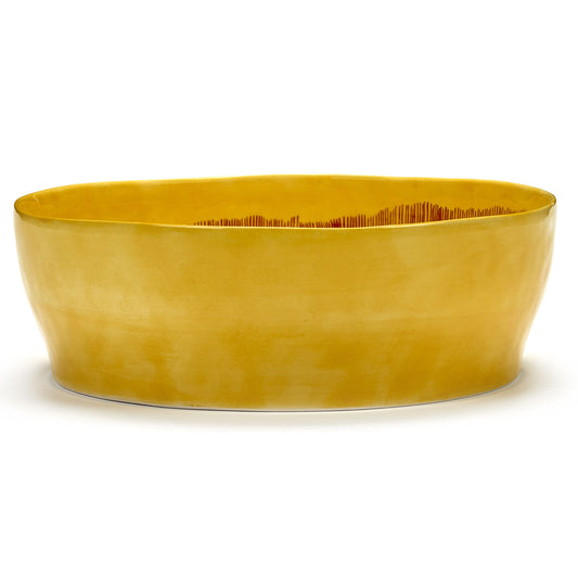 Ottolenghi Salad Bowl - Amber with Red Stripes