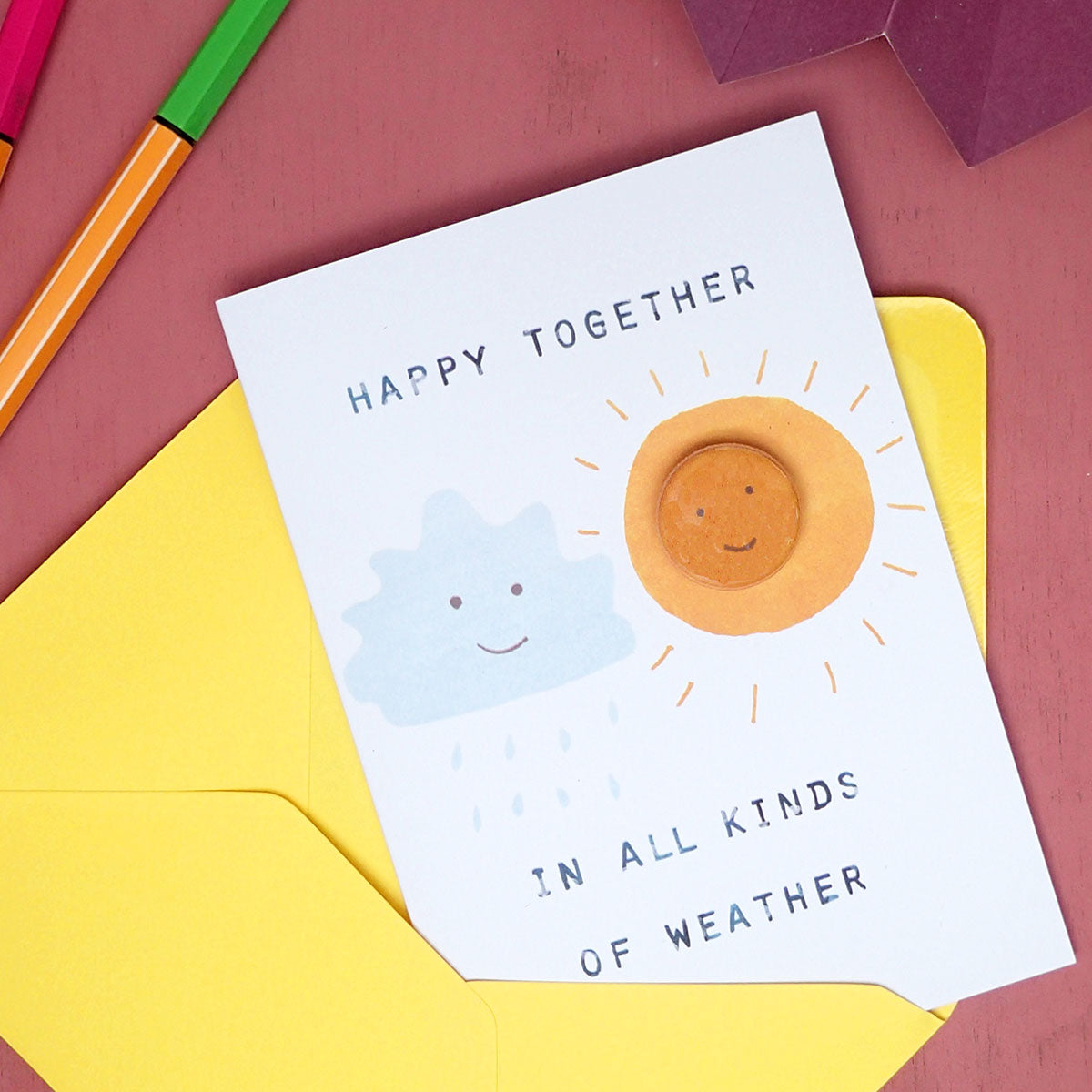 Happy Together - Greeting Card with Badge