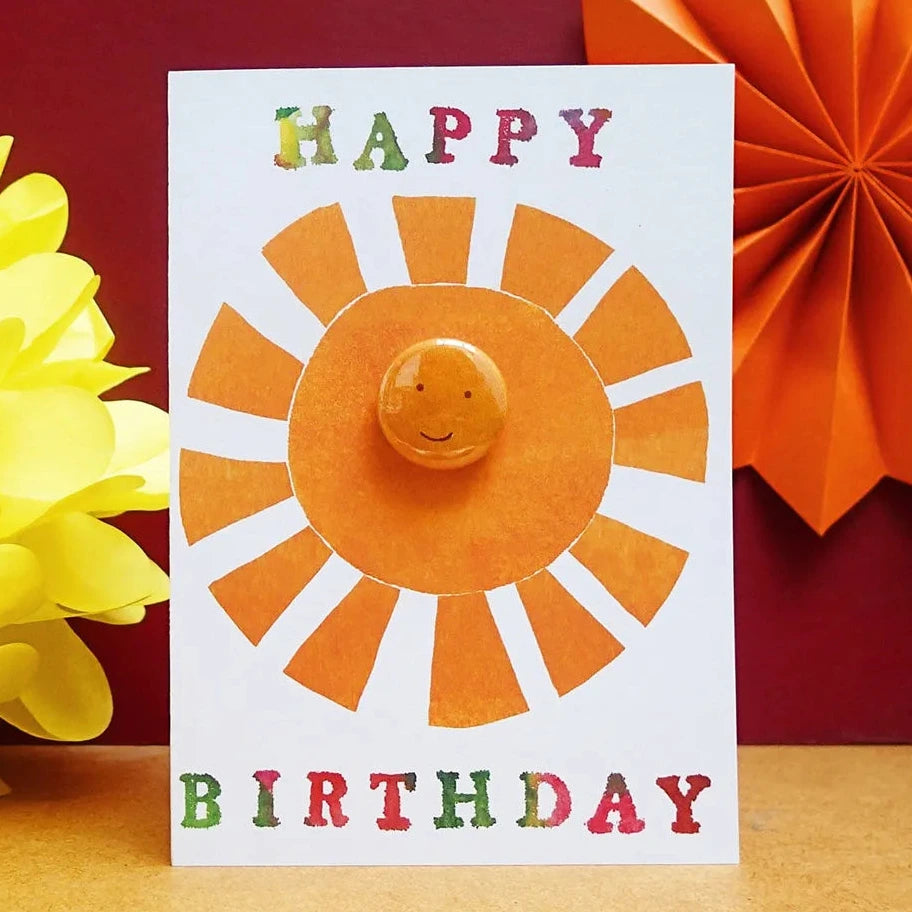 Birthday Sun - Greeting Card with Badge