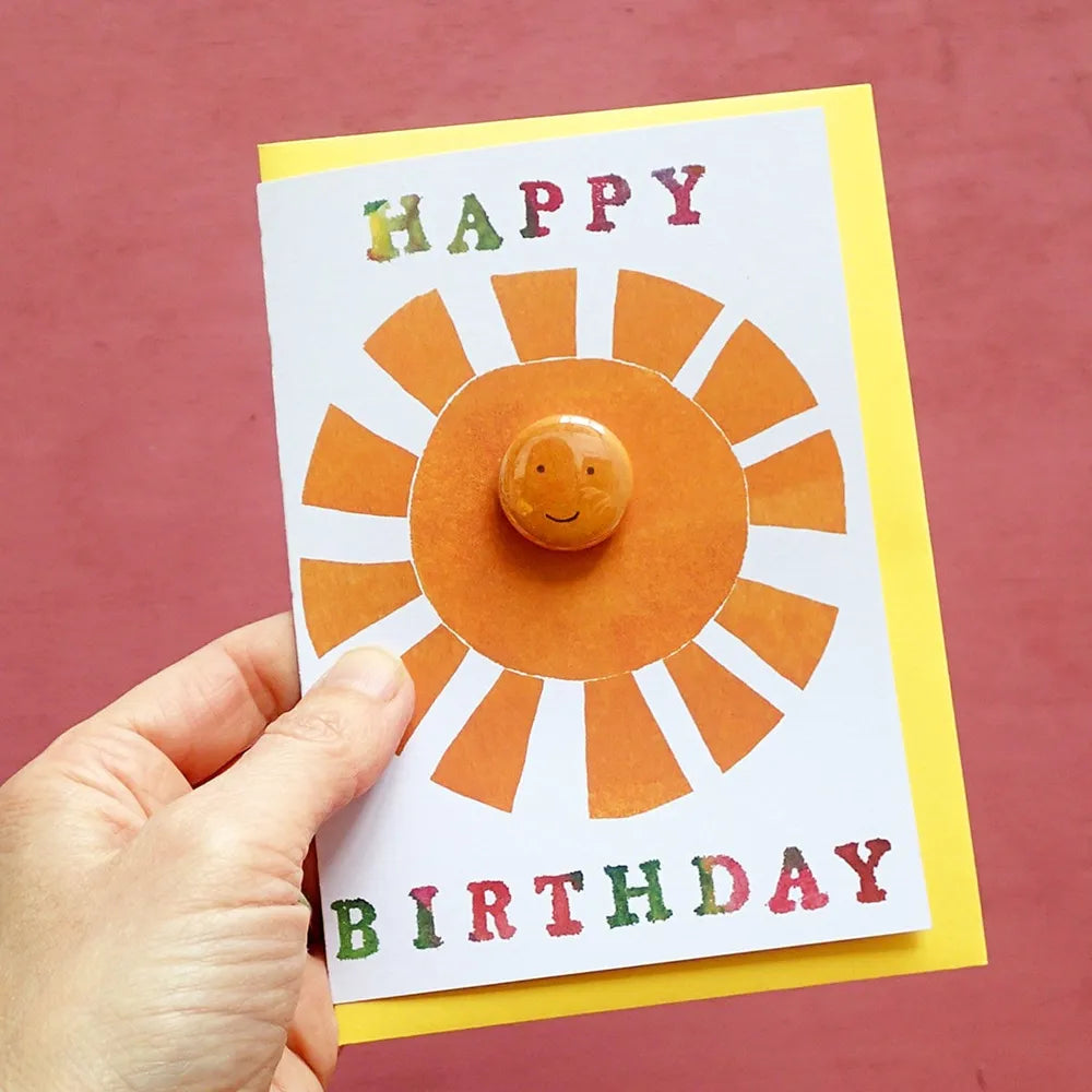 Birthday Sun - Greeting Card with Badge