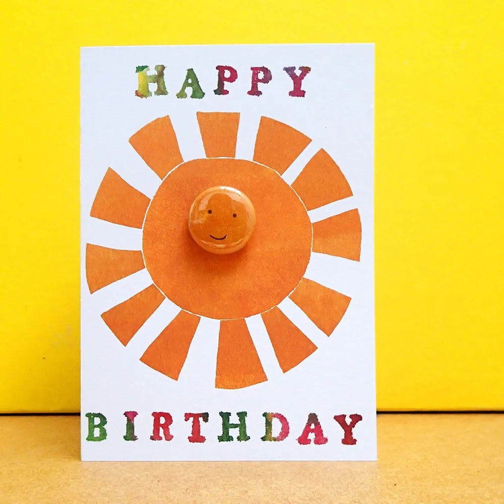 Birthday Sun - Greeting Card with Badge