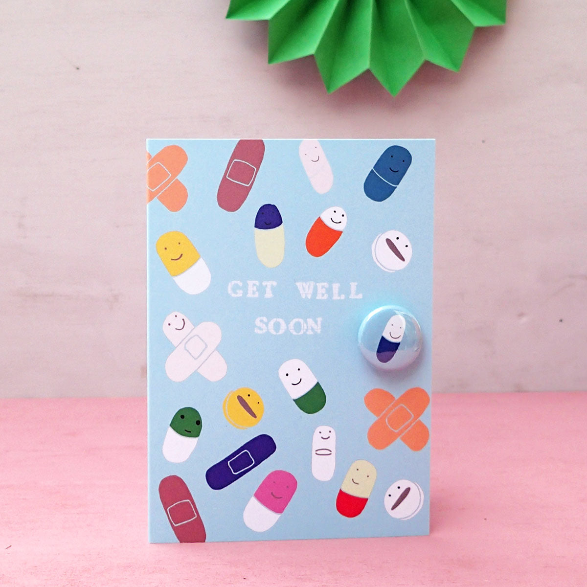 Get Well Medicines - Greeting Card with Badge