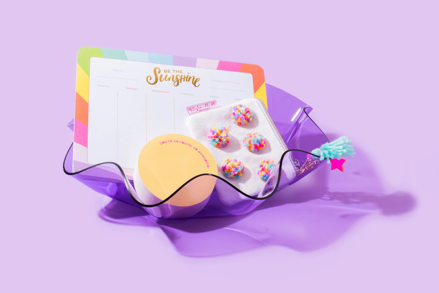 Wavy Acrylic Nesting Bowl - Medium - Purple