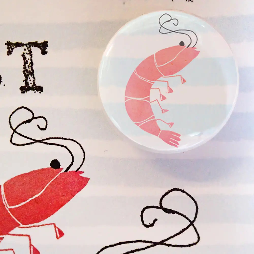 Shrimply the Best - Greeting Card with Badge