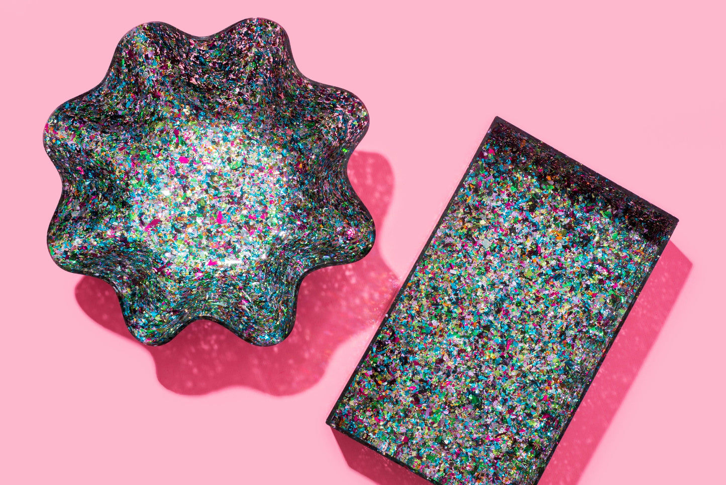 Wavy Acrylic Nesting Bowl - Small - Colourful Confetti