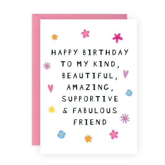 Fabulous Friend Floral Birthday Card