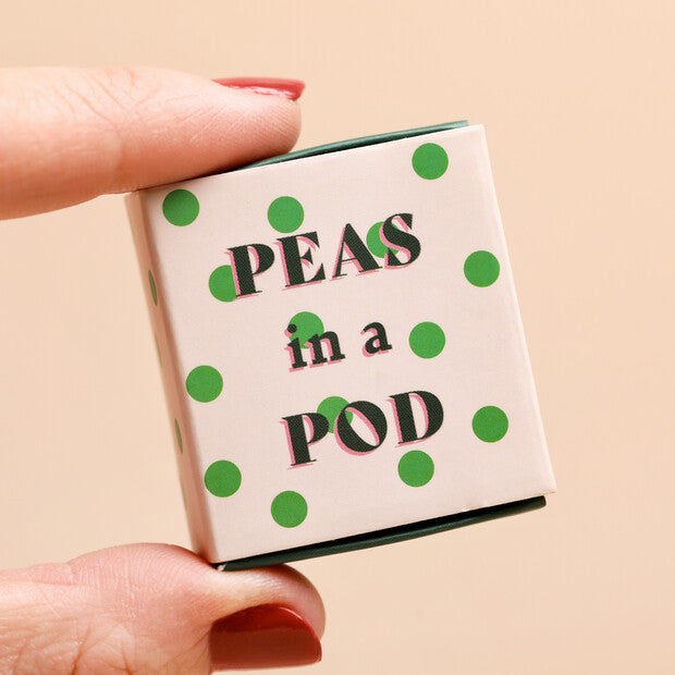 Tiny Matchbox Ceramic Token Peas in a Pod