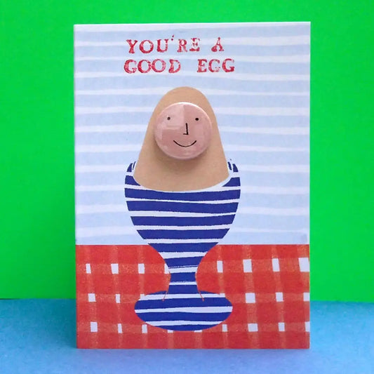 Good Egg - Greeting Card with Badge