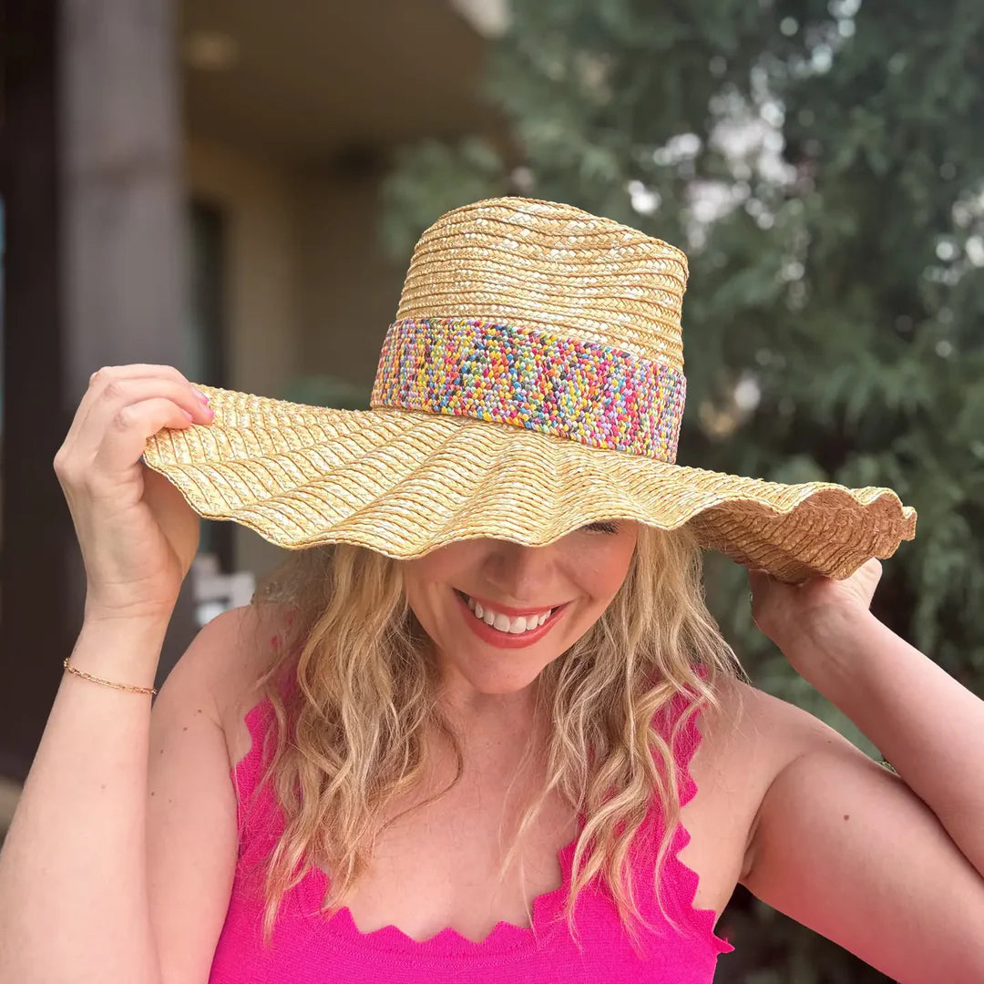 Wide-Brimmed Raffia Hat