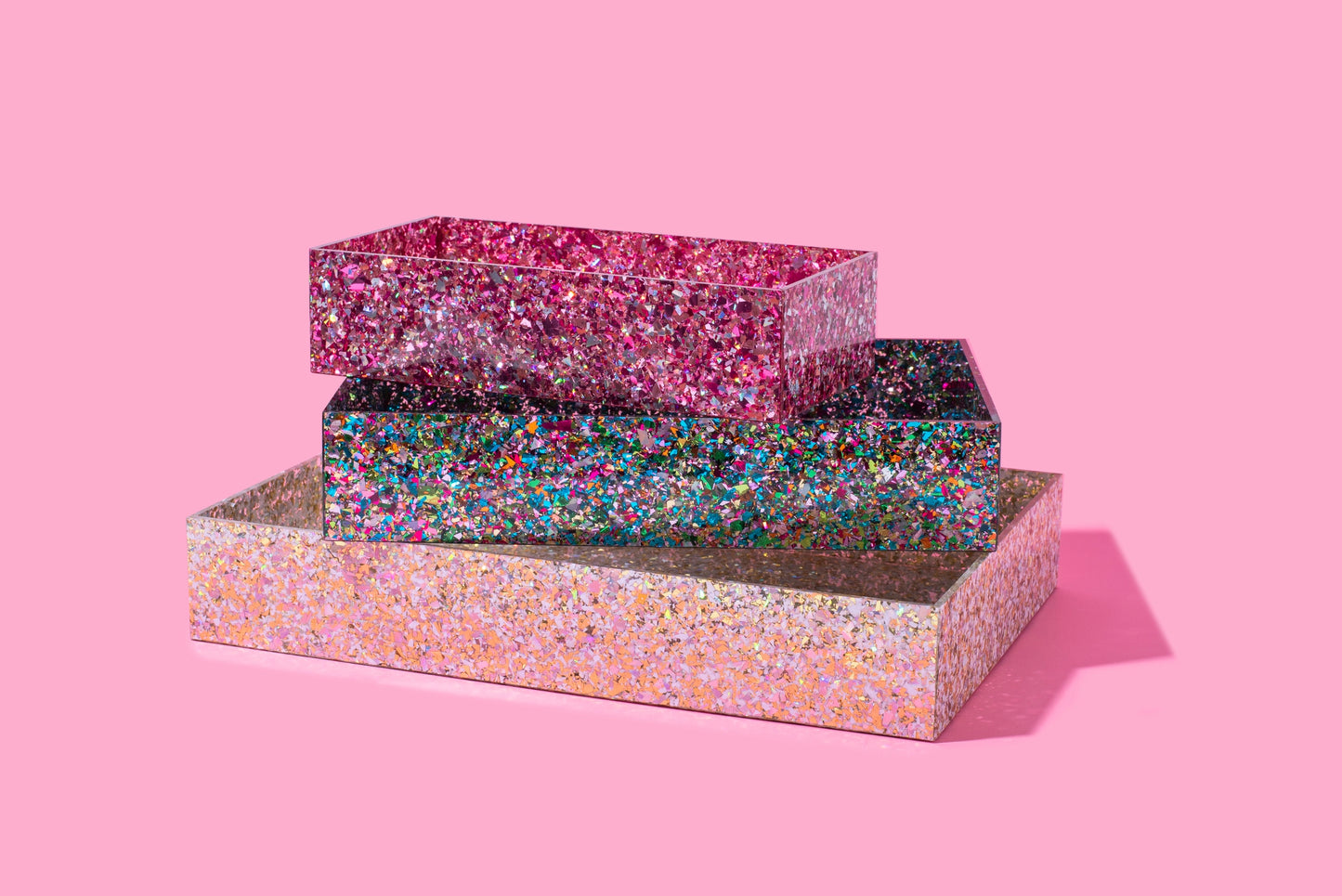 Nesting Tray - Large - Pearl + Gold Confetti