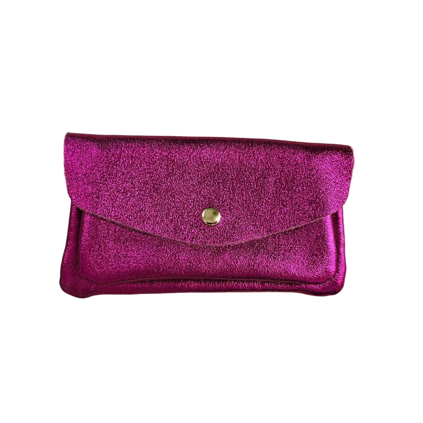 Kangaroo Double Pocket Leather Wallet Fuschia