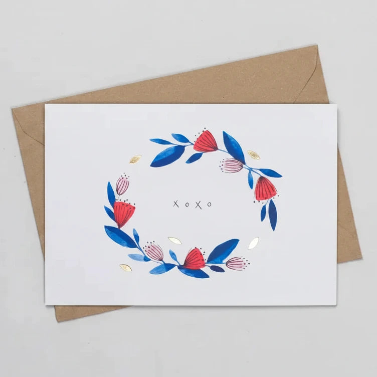 XOXO Floral Greeting Card