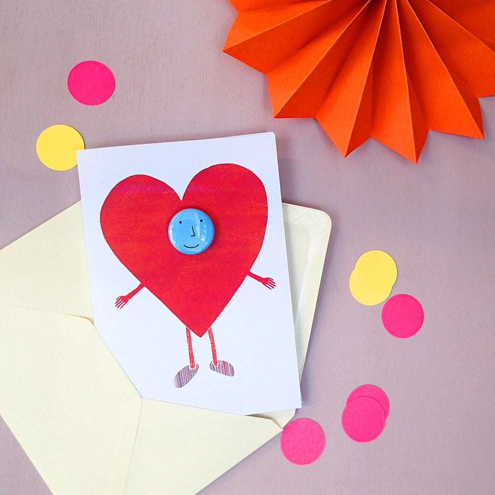 Heart Costume - Greeting Card with Badge