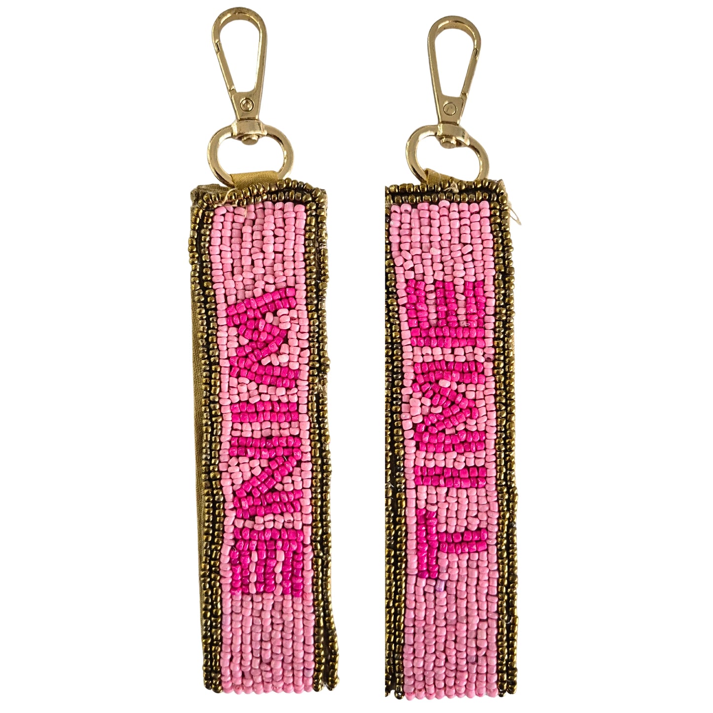Wine Time Beaded Keychain