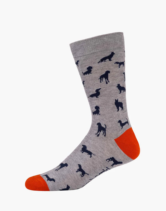 Mens Bamboo Socks - Ditsy Dog
