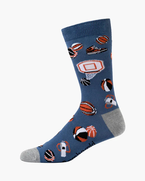 Mens Basketballs Bamboo Sock